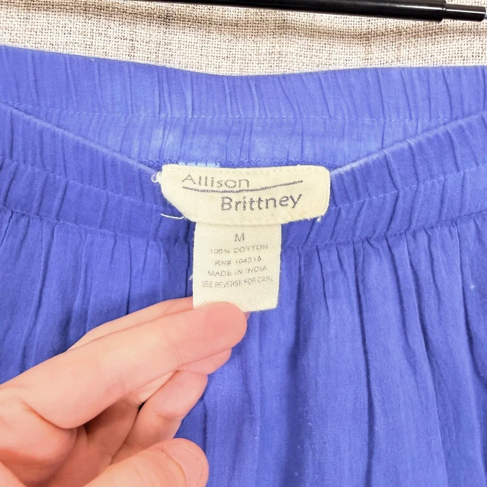 Tie Dye Cotton Gauze Tiered Maxi Skirt Sz M Ombre Boho Hippie Festival Peasant‎